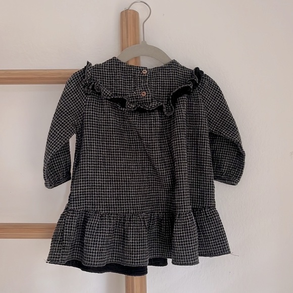 PLAY UP cotton ruffle check dress with wood buttons - Picture 2 of 2